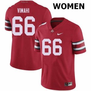 Women's Ohio State Buckeyes #66 Enokk Vimahi Red Nike NCAA College Football Jersey May JHZ0444RG